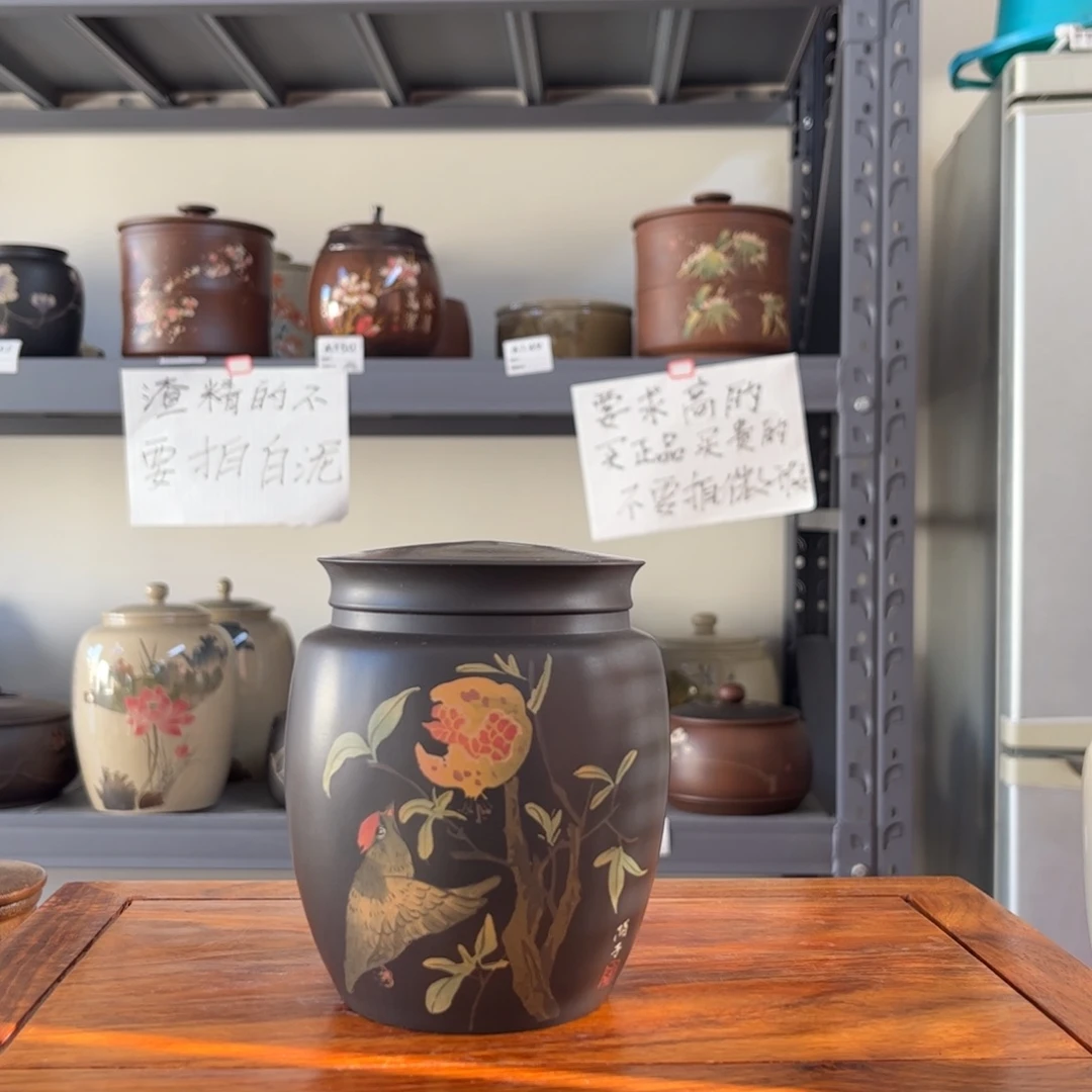 红泥哑光存茶罐醒茶罐45