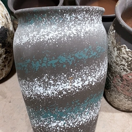 紫砂花盆口25高度41复古色