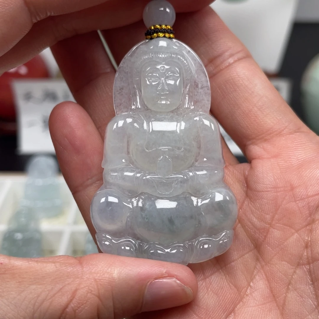 翡翠未镶嵌颈饰天然翡翠A货观音123号