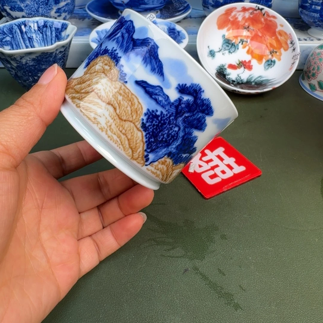 瓷景德镇纯手绘茶具圆圆228开片