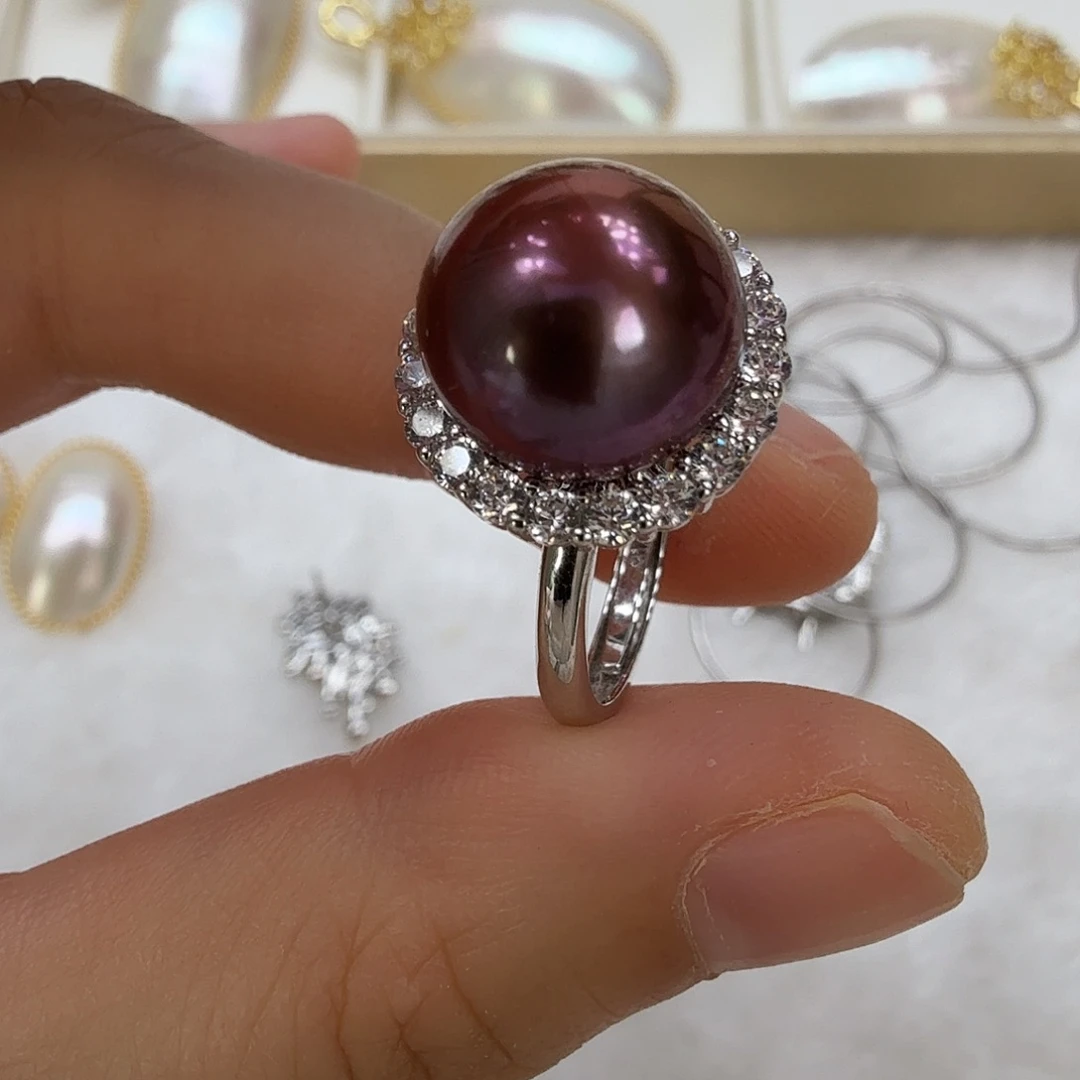 戒指淡水珍珠银S925镶嵌