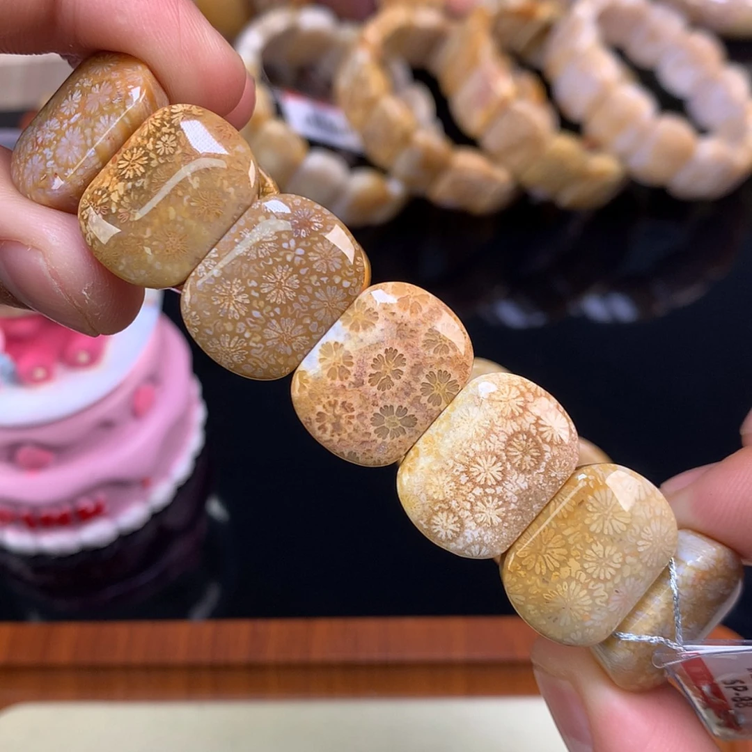 【闪购商品】颈饰未镶嵌硅化珊瑚（珊瑚玉）7号雏菊花花