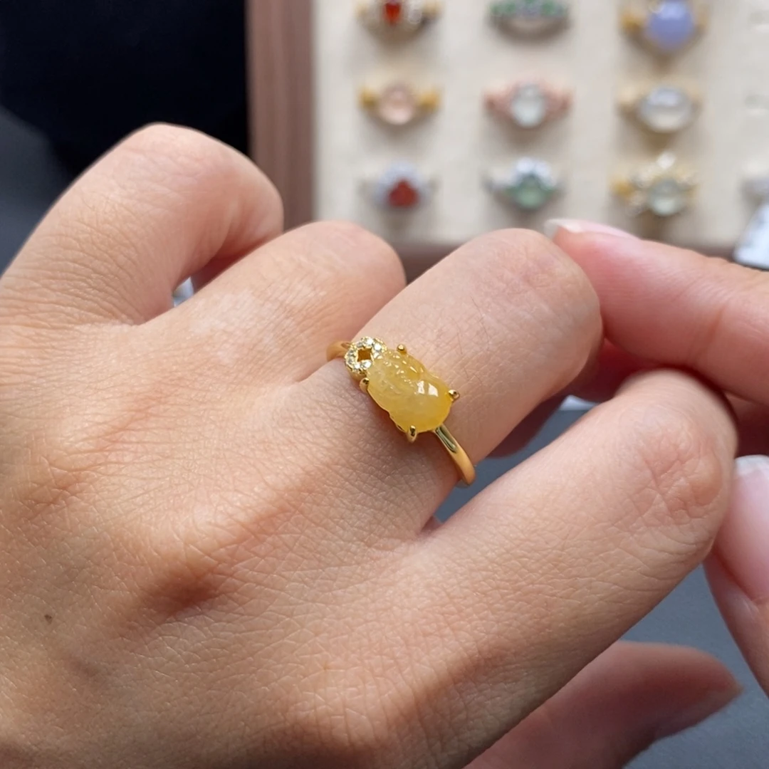 翡翠银S925镶嵌戒指