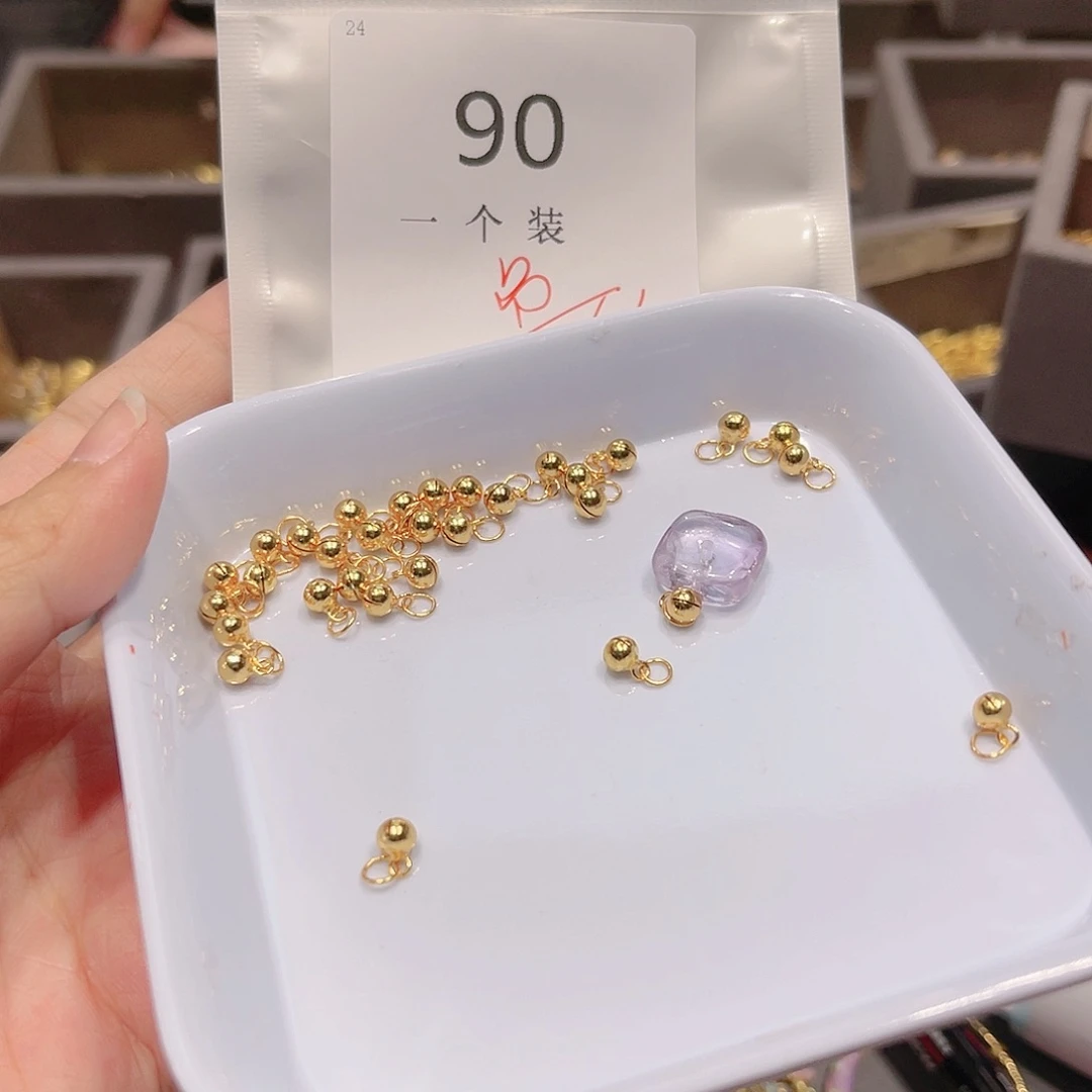 水晶珠宝半成品银S925镀金镶嵌90