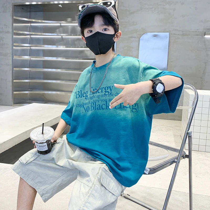 男童夏款短袖T恤2025新款儿童夏季半袖大童夏装痞帅风体恤上衣潮t