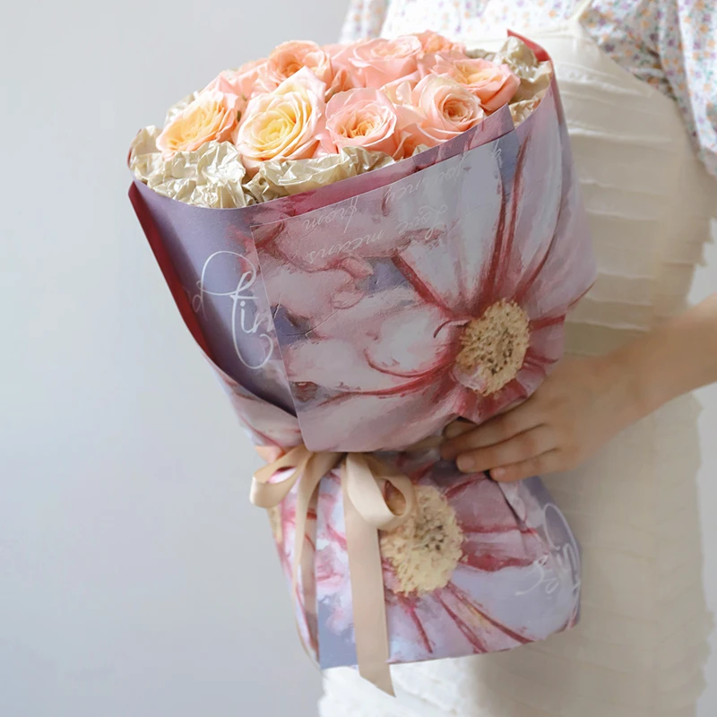 【花姿材】新款梦游仙境鲜花花束包装纸艺术包装纸花艺包装丝带