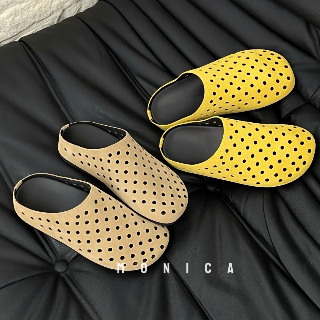 【panpan家】5070-03头层牛反绒+3公分+橡胶底拖鞋