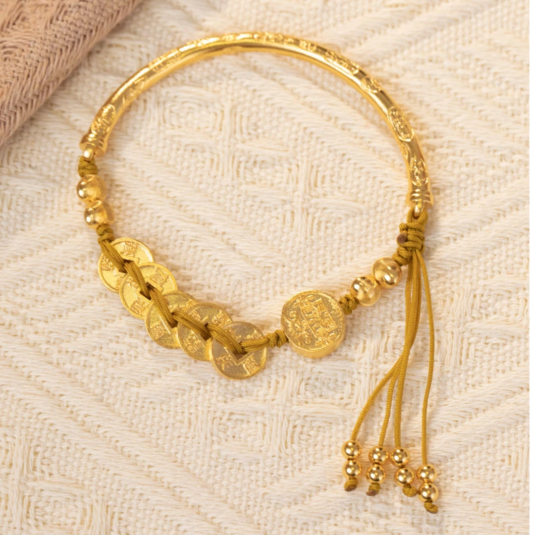 足银手链  五币半镯时尚爆品 百搭