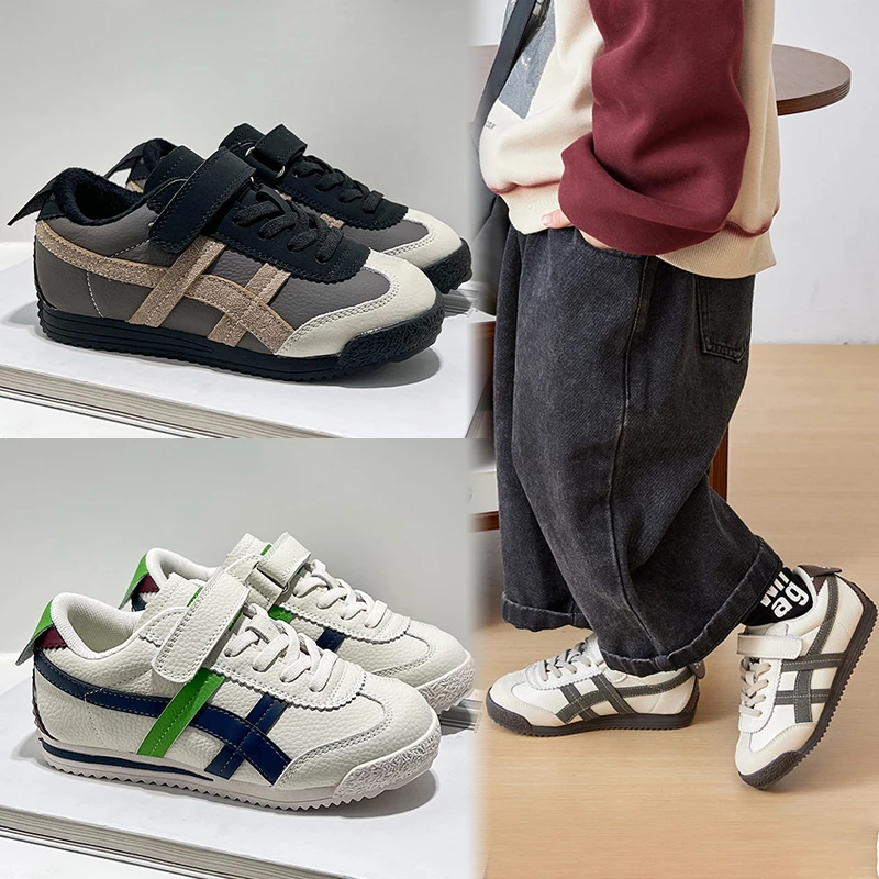 真皮儿童阿甘鞋2025春秋新款女童板鞋宝宝小白鞋子男童运动鞋潮牌