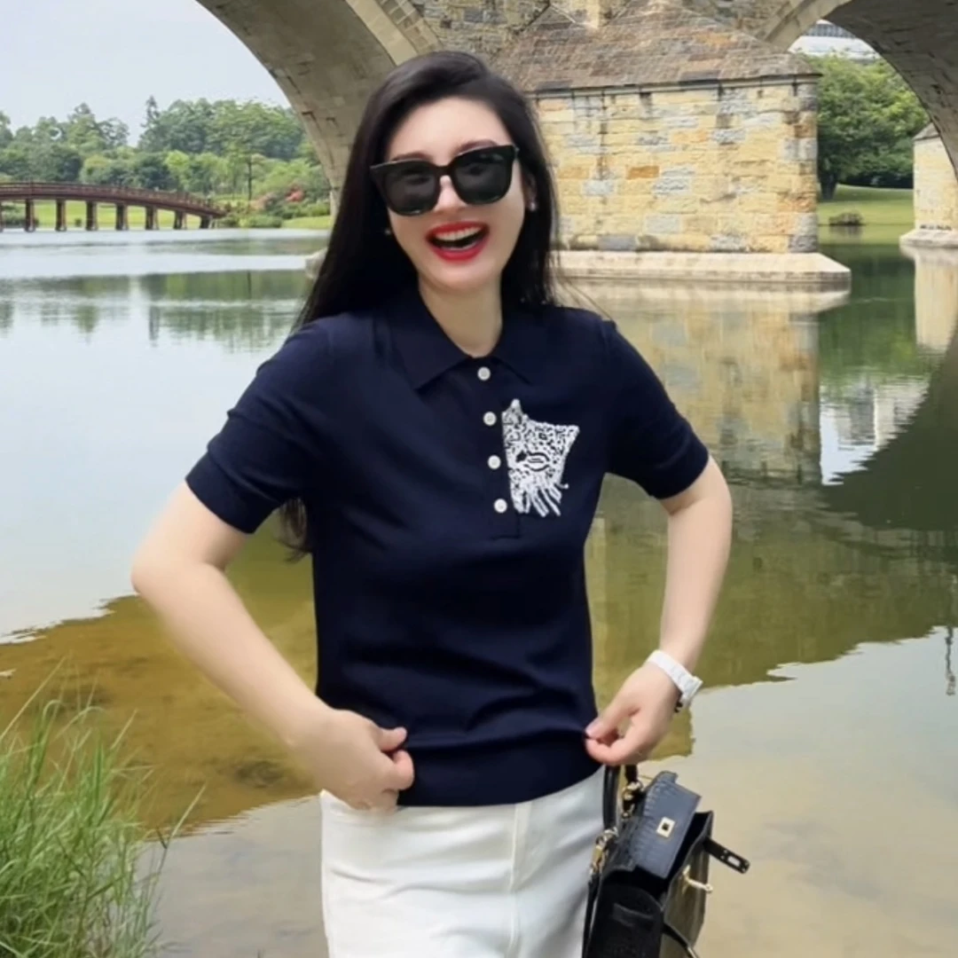 深圳南油夏季简约猫咪翻领POLO衫