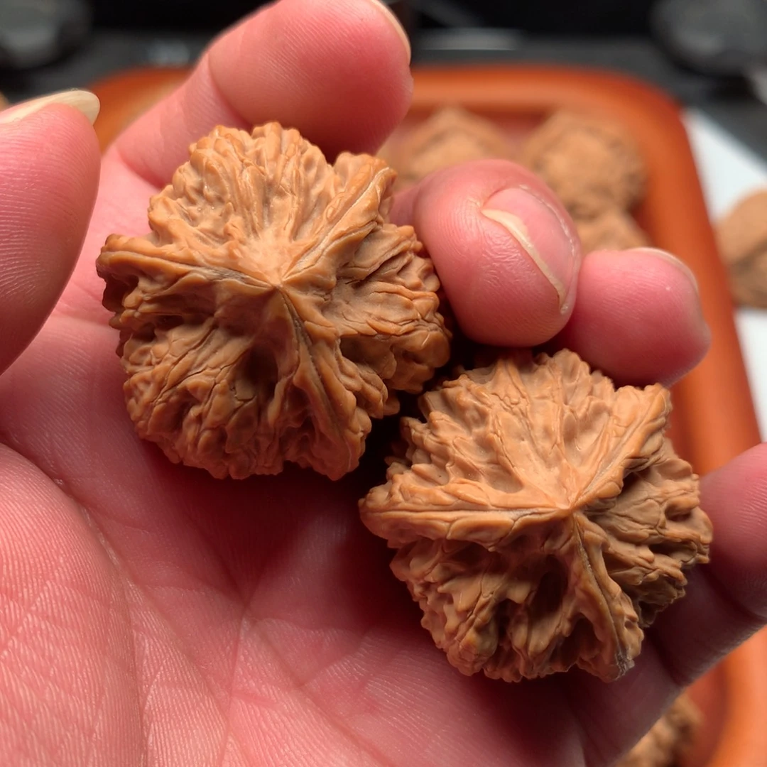 文玩核桃把件玉龙粗筋三棱