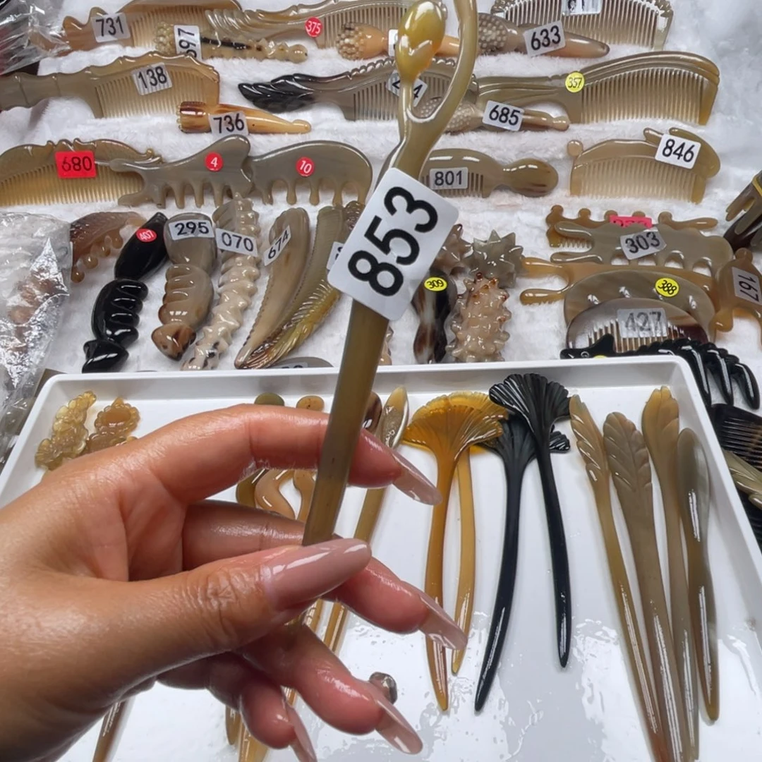 曦***绛牛角梳牛角福利款