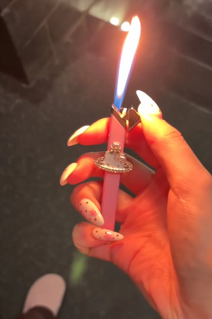 【公主请下单2】手作Kitty土星金属小细条打火机 ins男女送礼