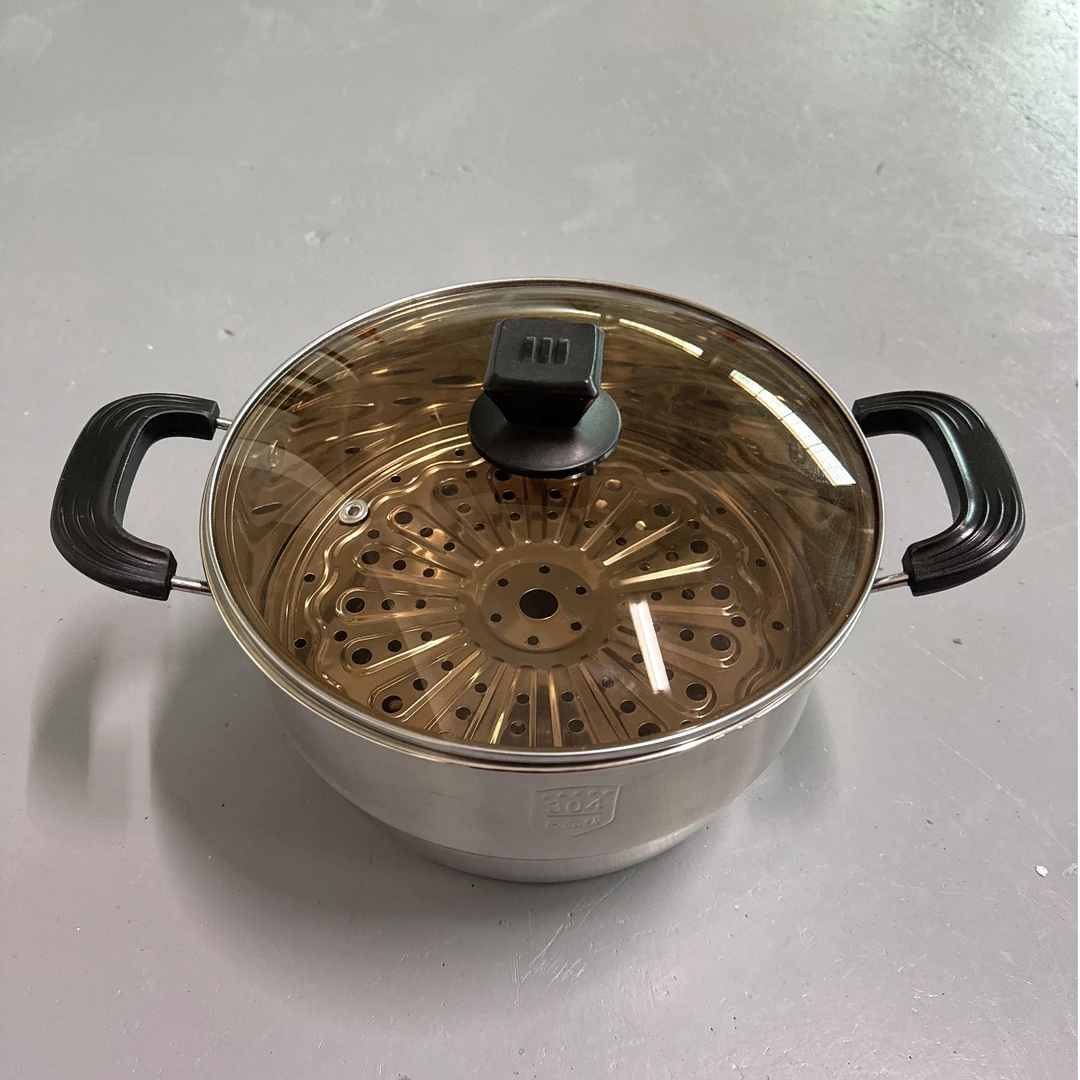 26cm小蒸锅304不锈钢大容量汤锅炖加厚燃气电磁炉锅具