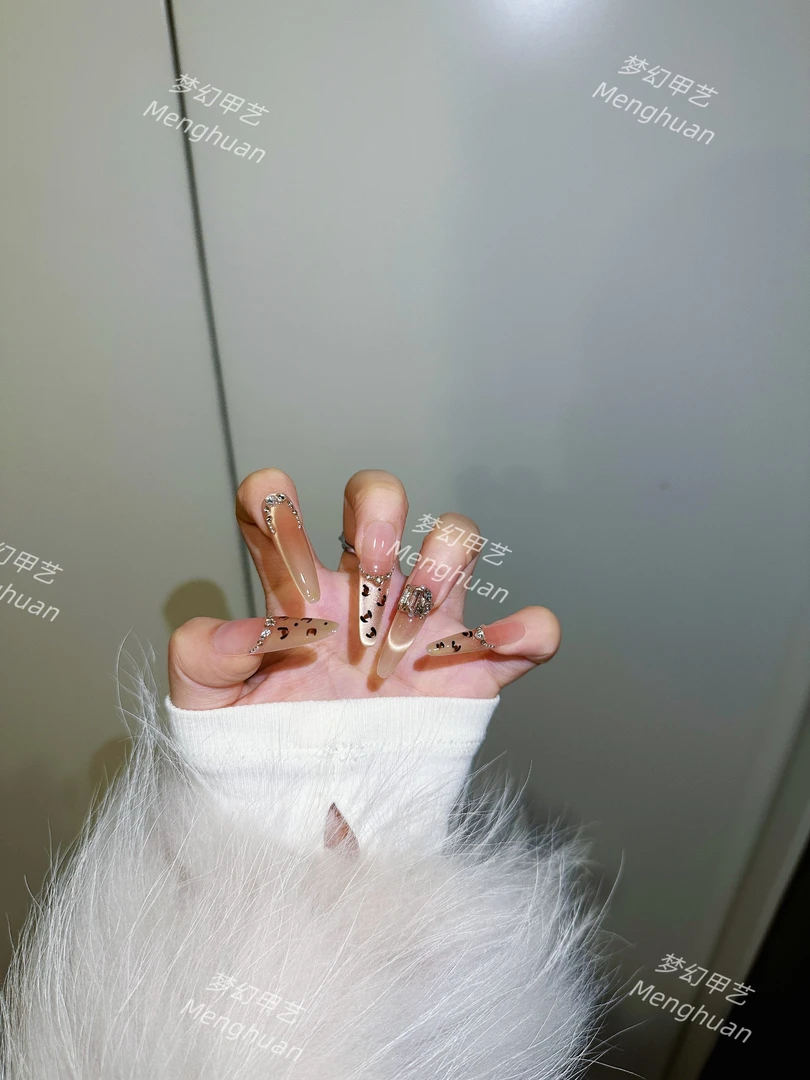 秋冬豹纹碎钻气质猫眼纯手工穿戴四季流行百搭豹纹秋冬百搭-1710