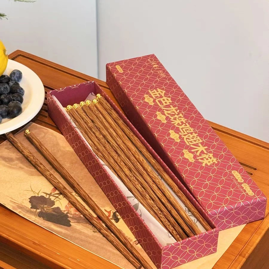 奥栖金色龙珠鸡翅木筷子