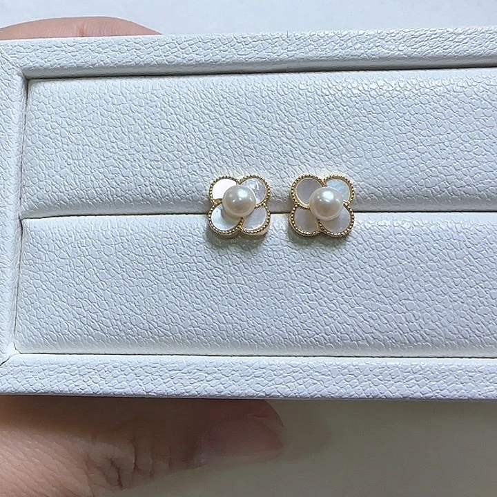 淡水珍珠耳饰合金
