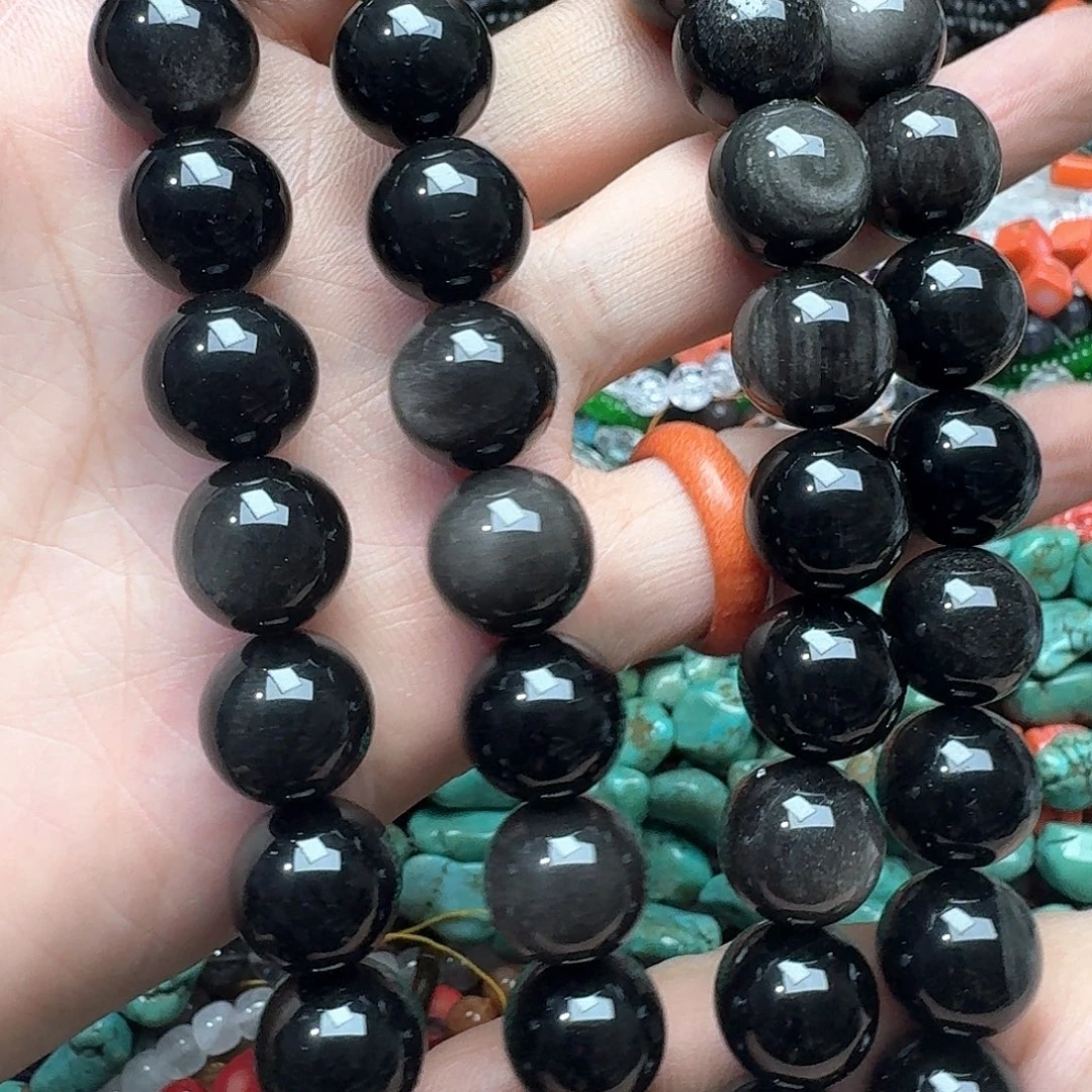 玛瑙/玉髓未镶嵌珠宝半成品一条14mm银耀