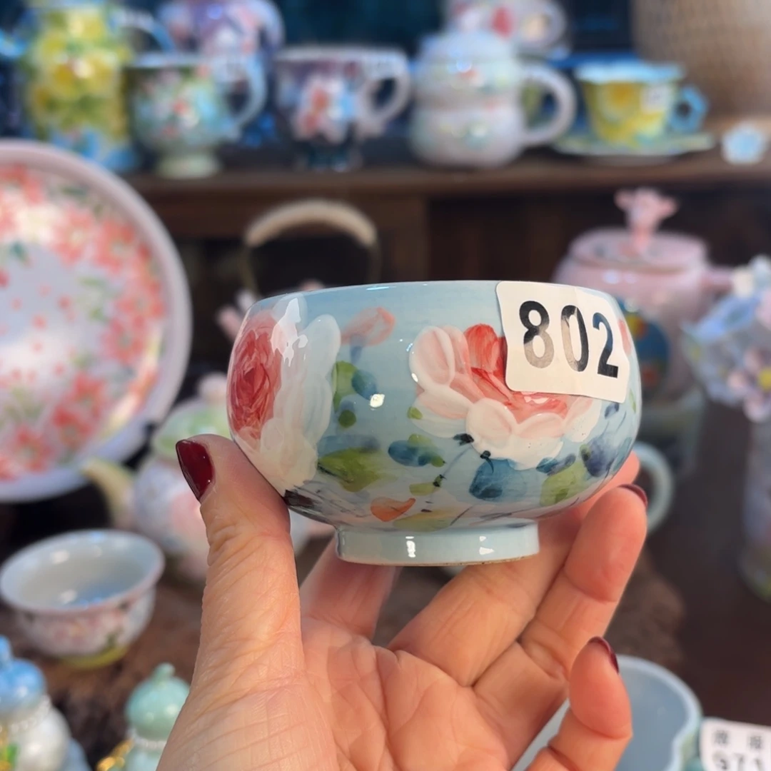 景德镇手绘高温釉下彩陶瓷茶具