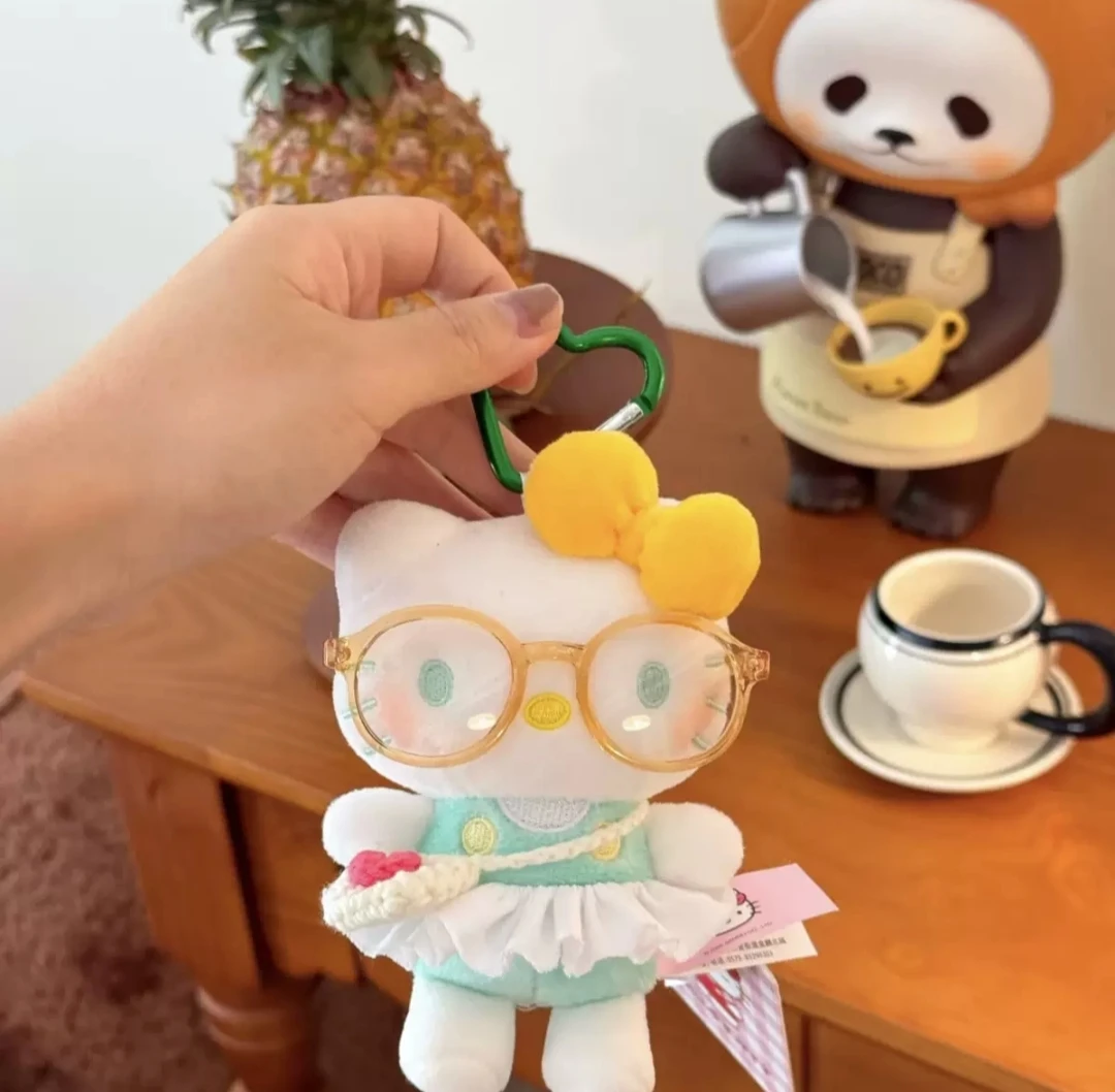 正版复古风毛绒手工日式可爱风包挂件钥匙扣hellokitty挂件正版