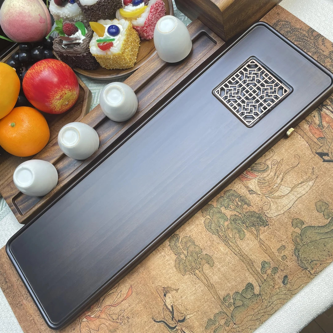 茶盘家用2024新款实心楠竹木干泡办公室盘沥水用茶具茶台茶台托盘