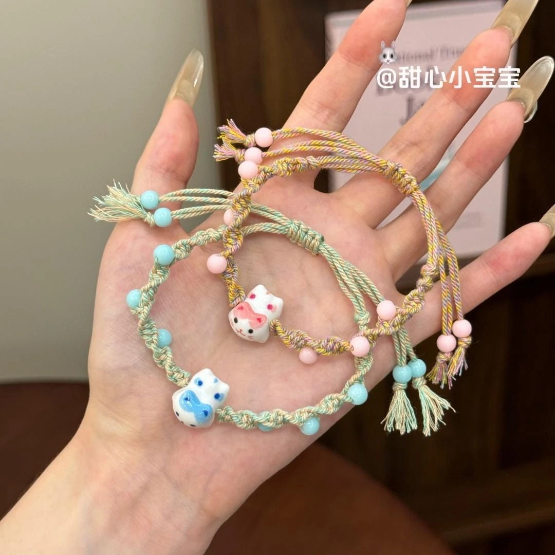 非金属树脂手链 可爱啪啪猫闺蜜小众设计高级感甜美情侣礼物简约