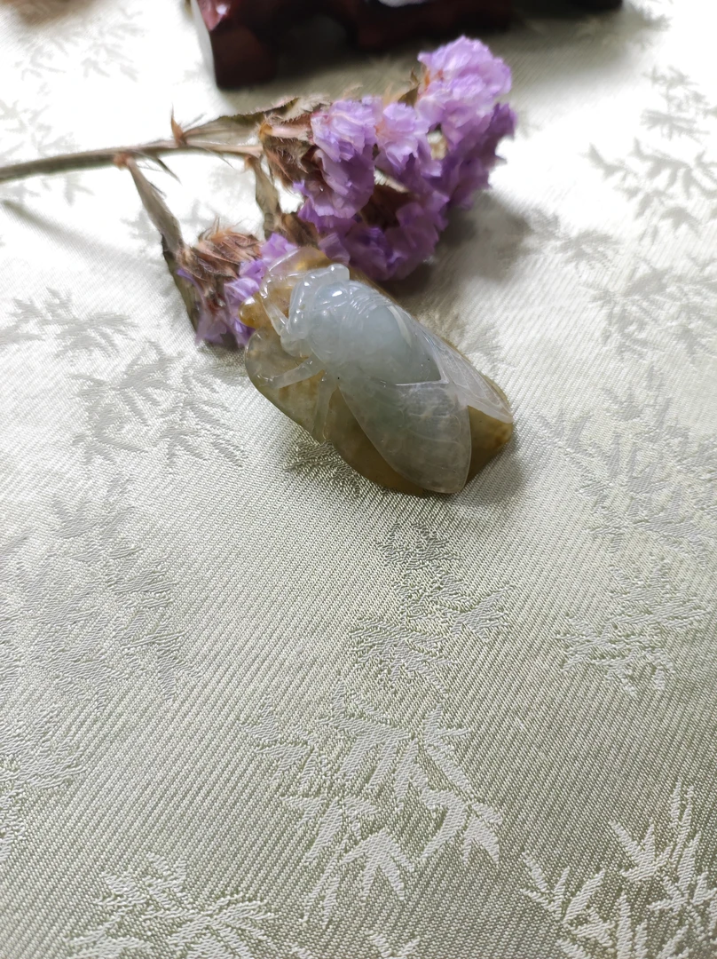 翡翠缅甸料，知了，冰糯料子