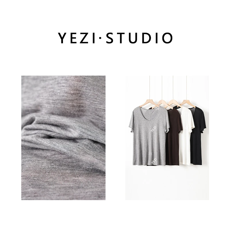 【薄如蝉翼】两件加购68支36针桑蚕丝超细腻大U领短袖T恤25217013