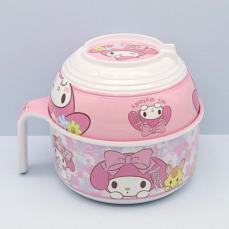 卡通可爱库洛米泡面碗套装带盖带把手超大容量防烫学生宿舍汤饭碗