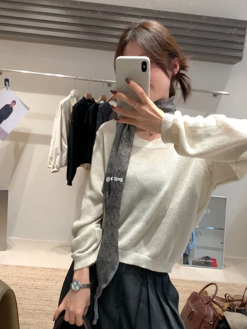 【芳龄F.LING】秋意前奏 圆领针织衫极简百搭FL0857