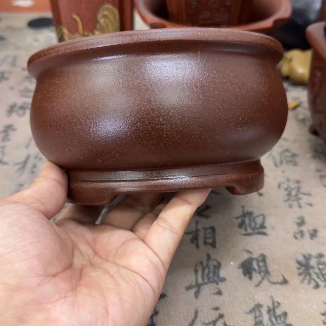 紫砂花盆14.5x8内经紫砂花盆