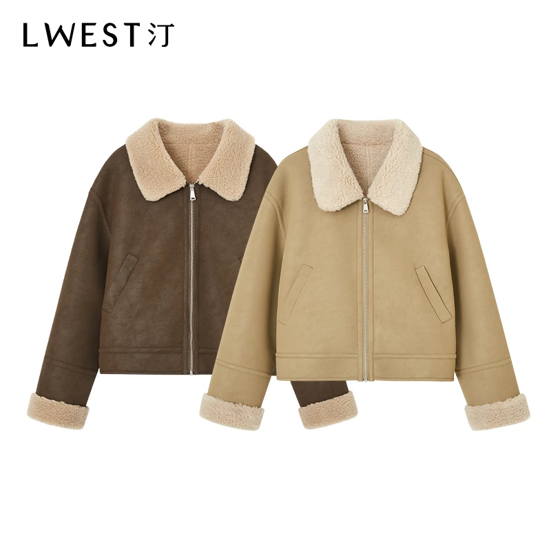 【商场同款】朗文斯汀时尚撞色毛毛短外套DZMW4511C09574