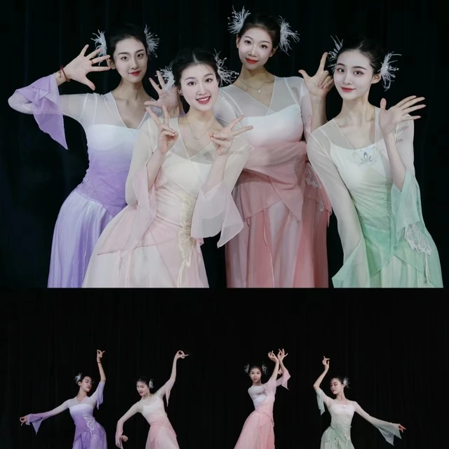 春颂舞蹈服装飘逸仙气新款上春山演出服星月落舞台套装春三月表演