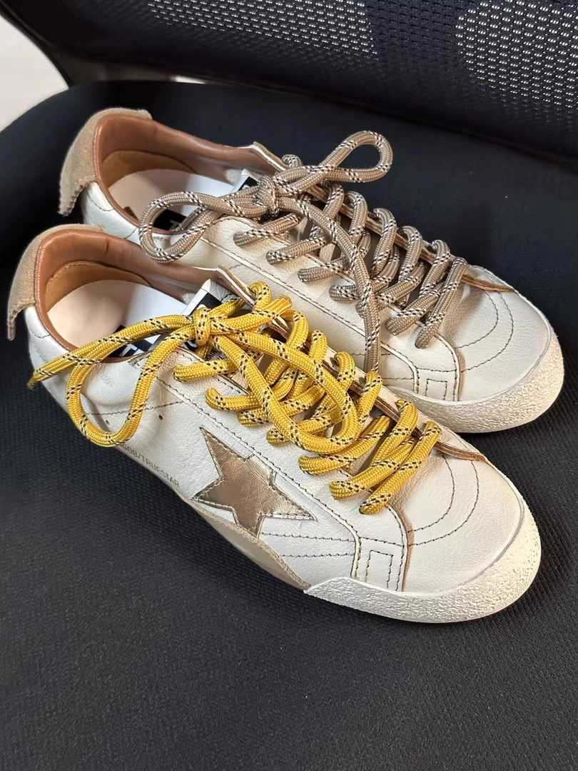 真皮版星星小脏鞋做旧小白鞋脏脏鞋圆头男女同款板鞋休闲德训鞋潮