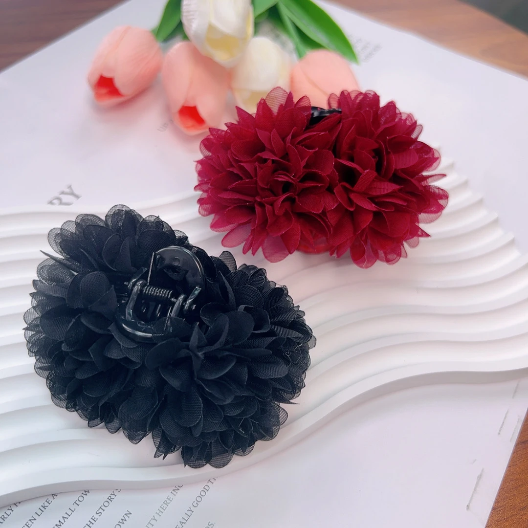 【玫瑰花抓夹】盘发头花刘海侧边夹7Cm法式慵懒感发卡爆款2025新款