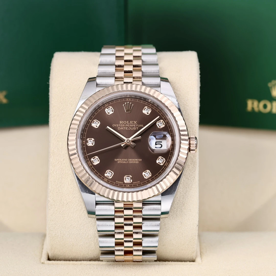 95新 Rolex/劳力士 126331 咖啡盘 钻刻五珠链 41mm 2018年保卡