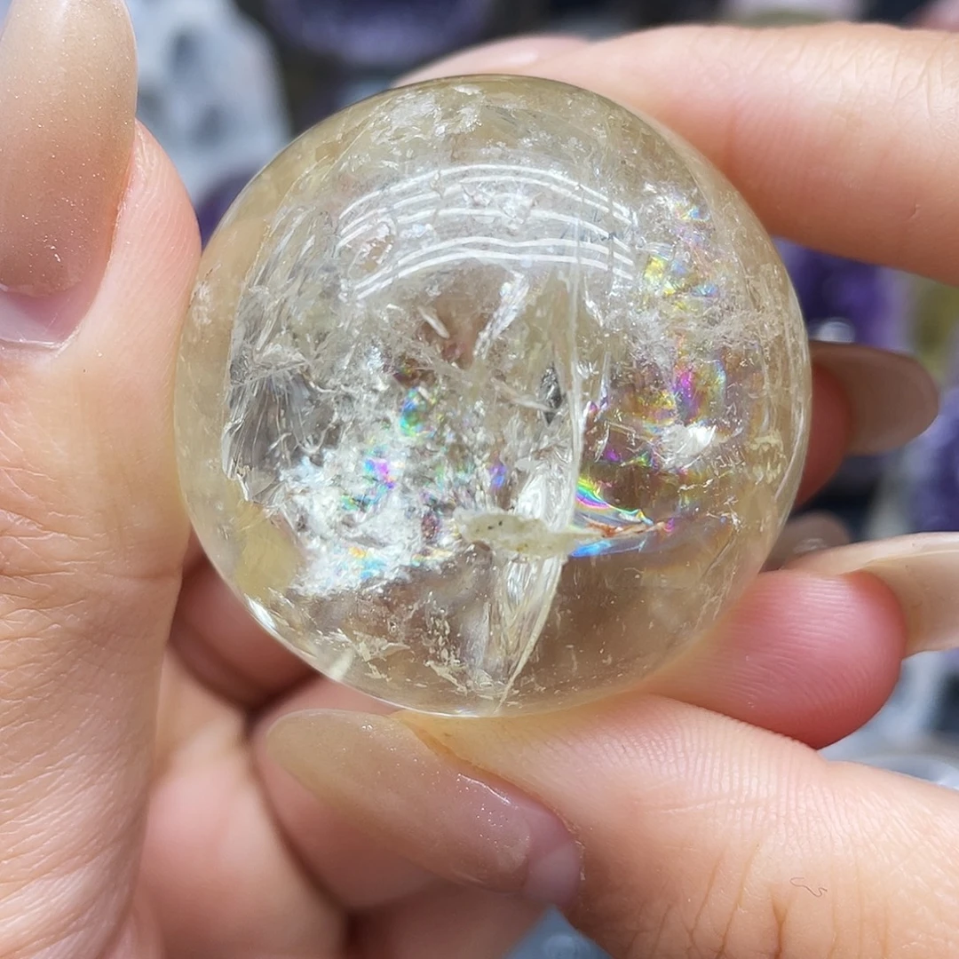 水晶珠宝半成品未镶嵌31黄水晶爆彩