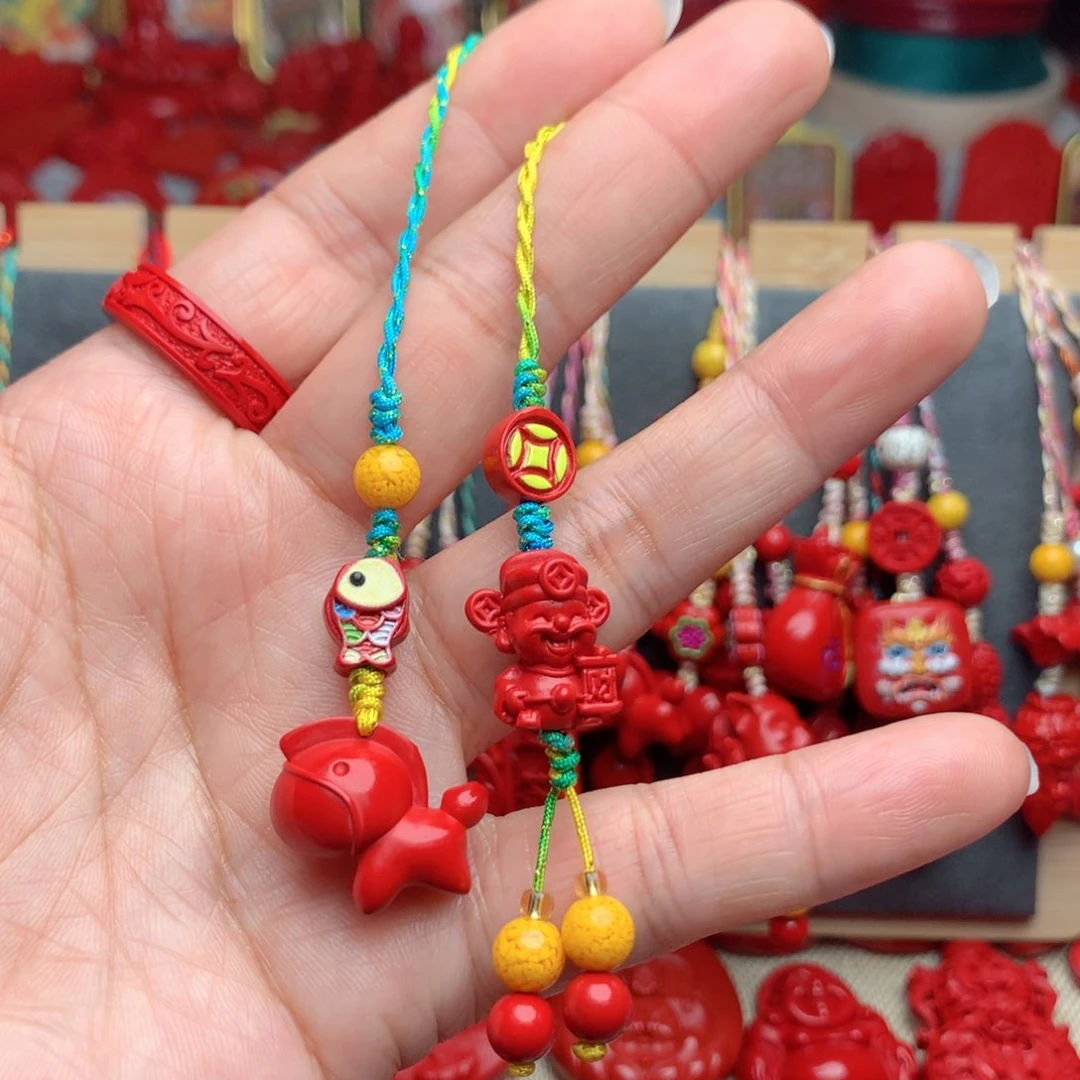 天然辰砂工艺品朱砂手机坠