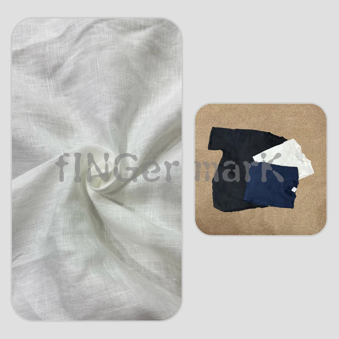 fINGer marK 集合店 老钱风亚麻防晒男女同款褶皱短袖廓形T恤856