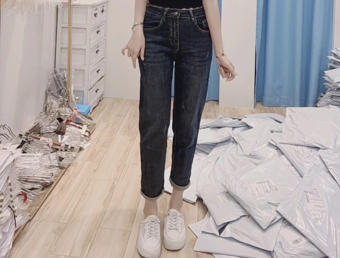 【小玉】新款欧货时尚显瘦百搭哈伦老爹裤牛仔裤