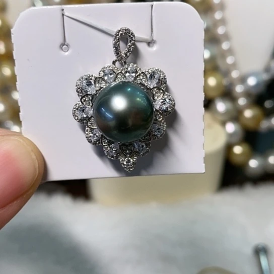 海水珍珠颈饰银S925镶嵌12.2