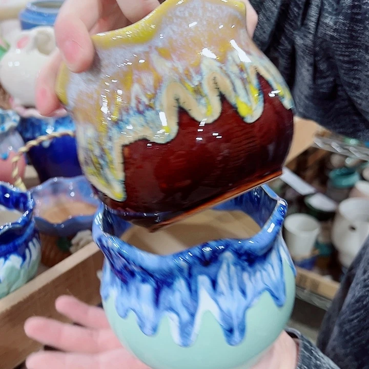 有孔，凑单福利满10元发货陶瓷多肉花盆！