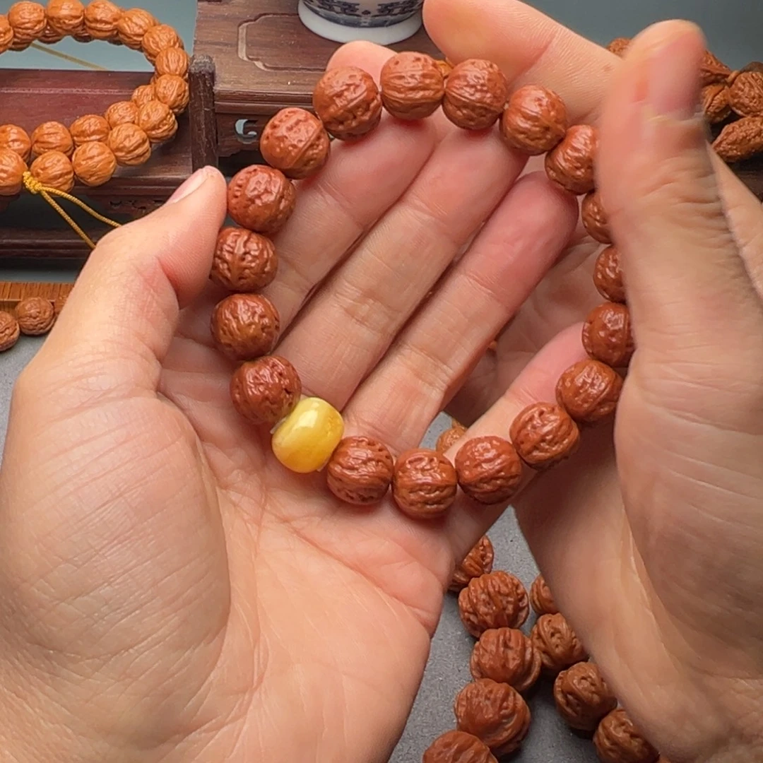 亮***文玩核桃手串14矮壮八棱
