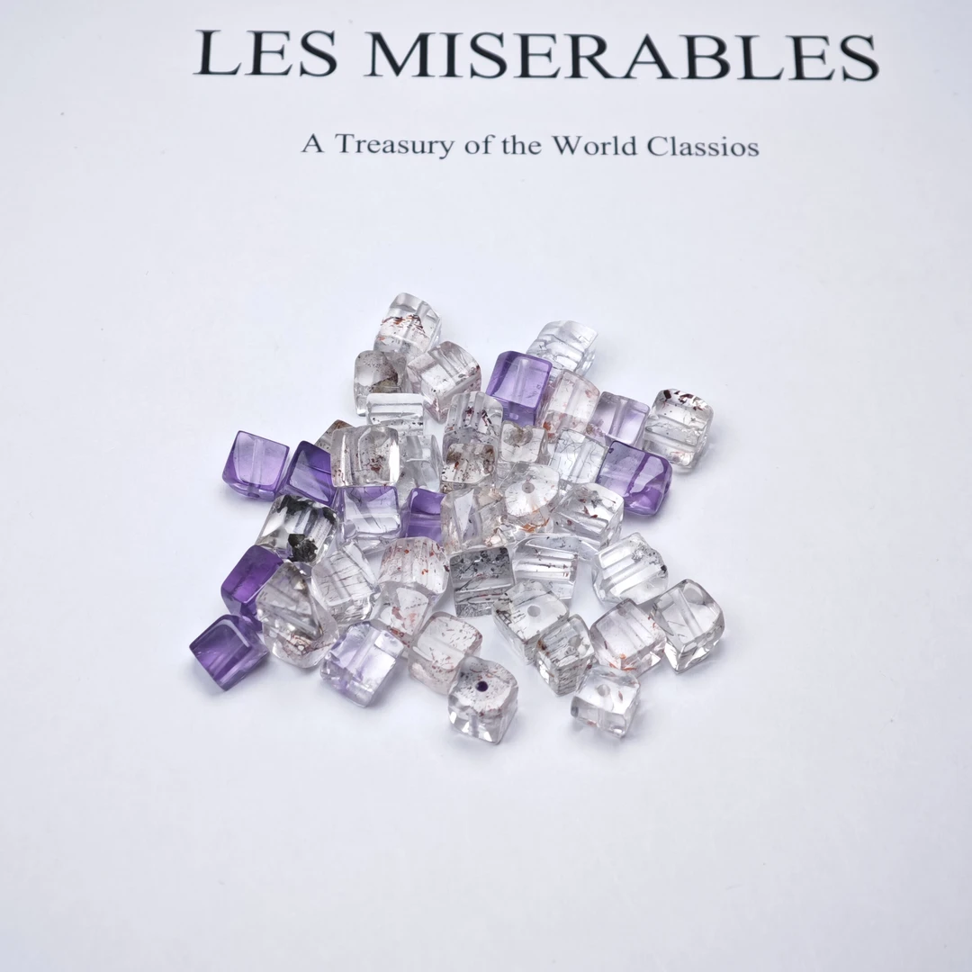 晶匠天然超七方糖单颗5*5mm+ 多样性发其一编号-BB2050简约