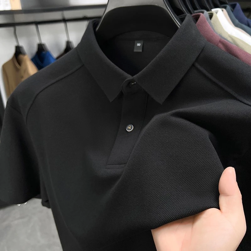 BOY NORMAN高端男士纯色翻领重磅棉短袖polo衫新款宽松休闲t恤