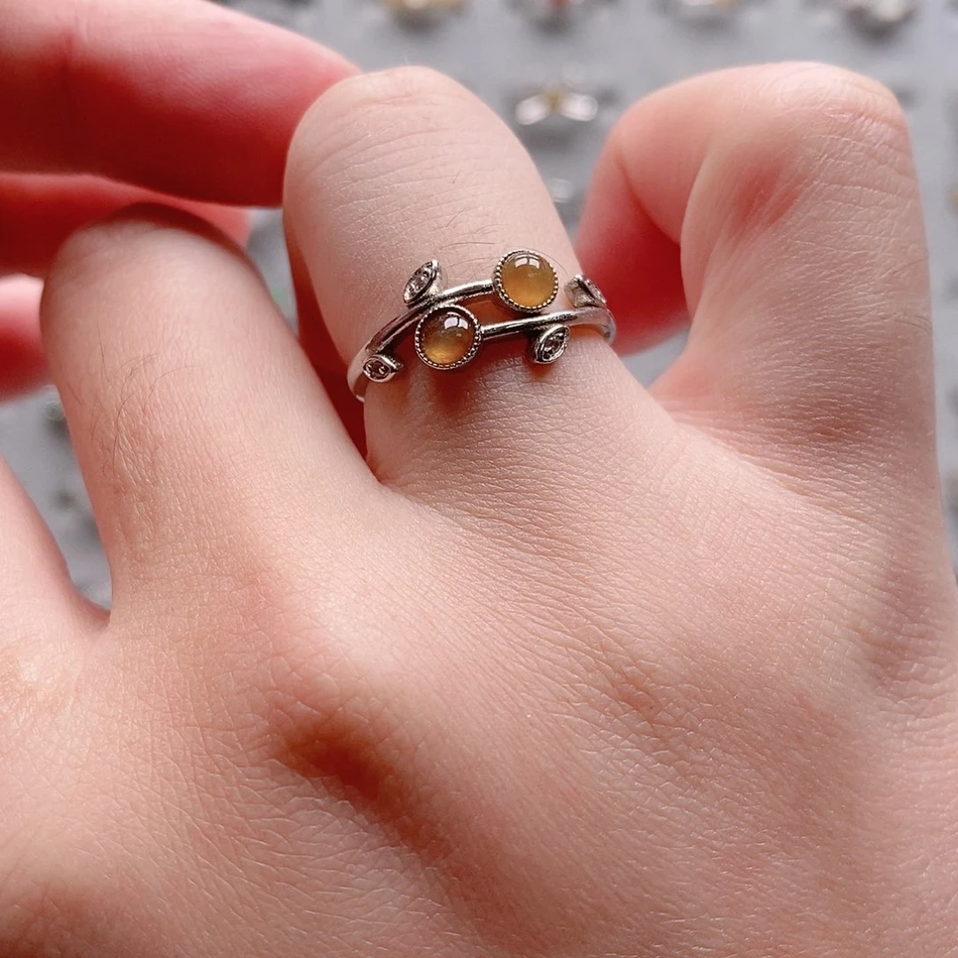 翡翠银S925镶嵌戒指