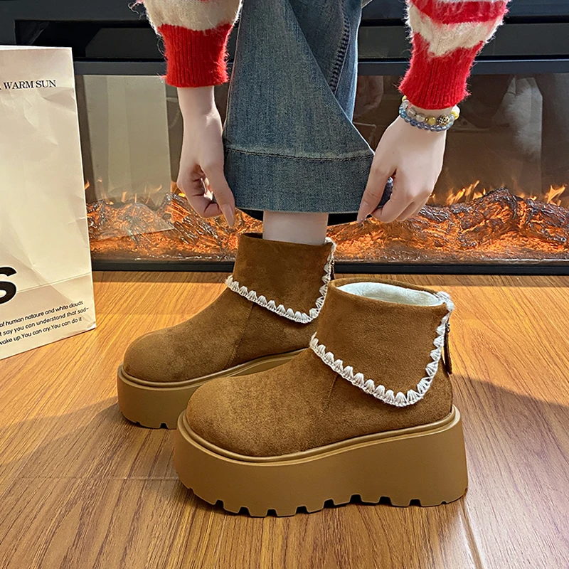 啄木鸟复古小个子增高厚底马丁靴女2025新款秋冬显瘦法式勃肯短靴