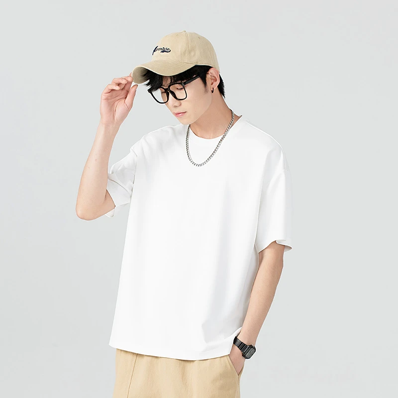 NASA夏季男士短袖T恤短袖情侣夏季潮牌潮流简约百搭纯色宽松短袖