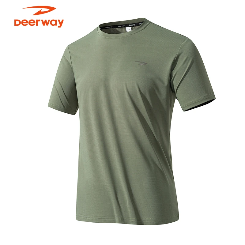 德尔惠2025夏季新款透气健身短袖t恤男款跑步速干训练运动上衣男