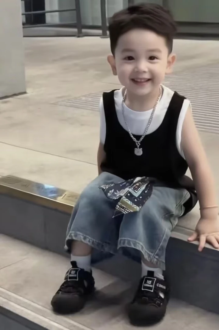 男童夏装套装2025新款儿童装宝宝夏季薄款无袖背心牛仔裤两件套